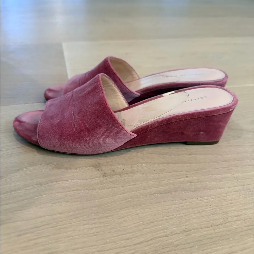 Loeffler Randall Dusty Rose Velvet Slide Mules - Picture 2 of 4